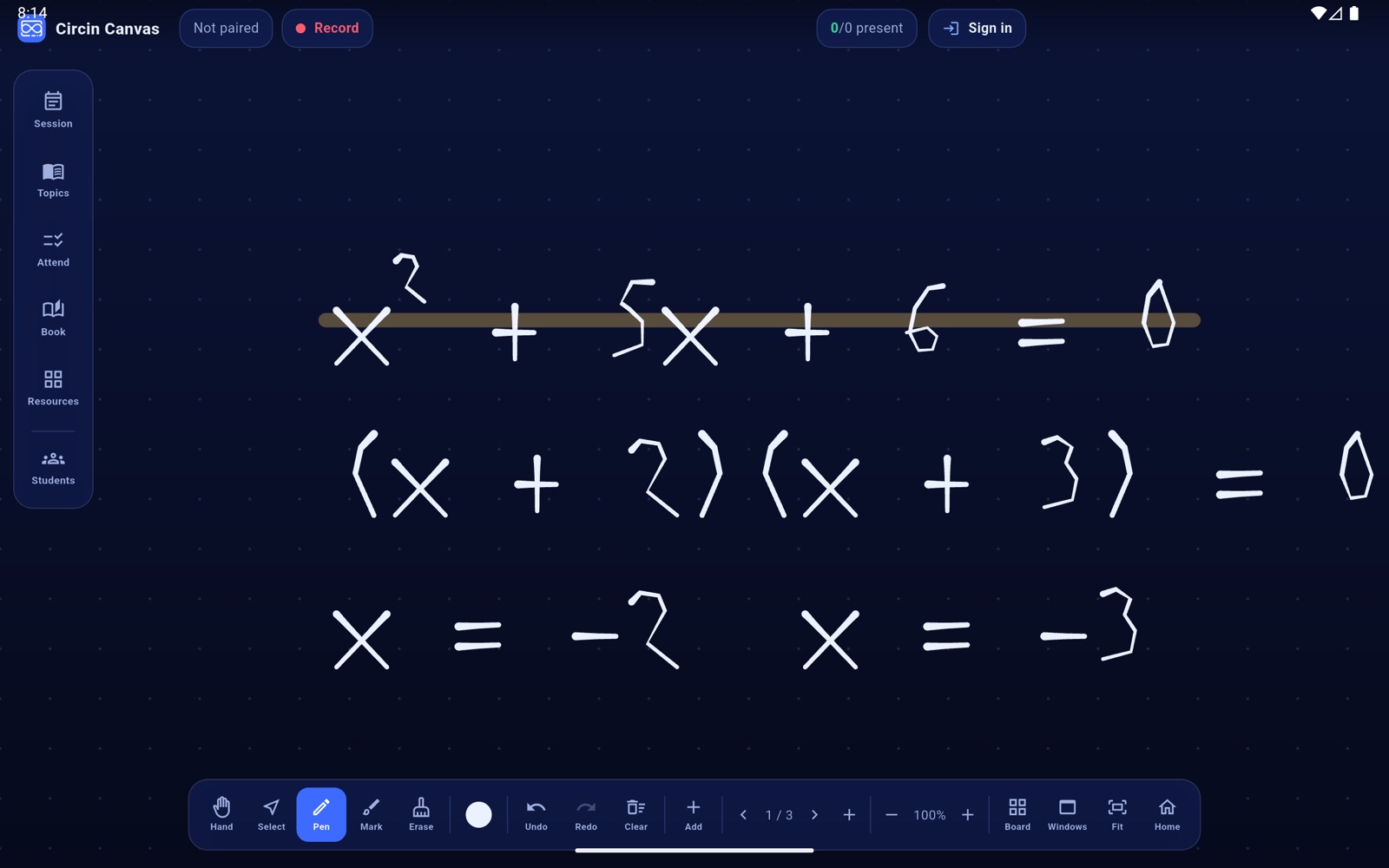 A board with writing running past the right edge, before Fit
