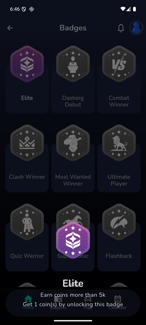A badge sheet showing its criteria and its coin reward