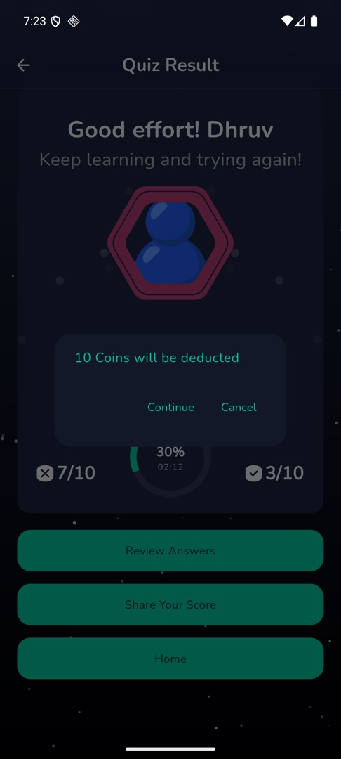 The "{n} Coins will be deducted" dialog