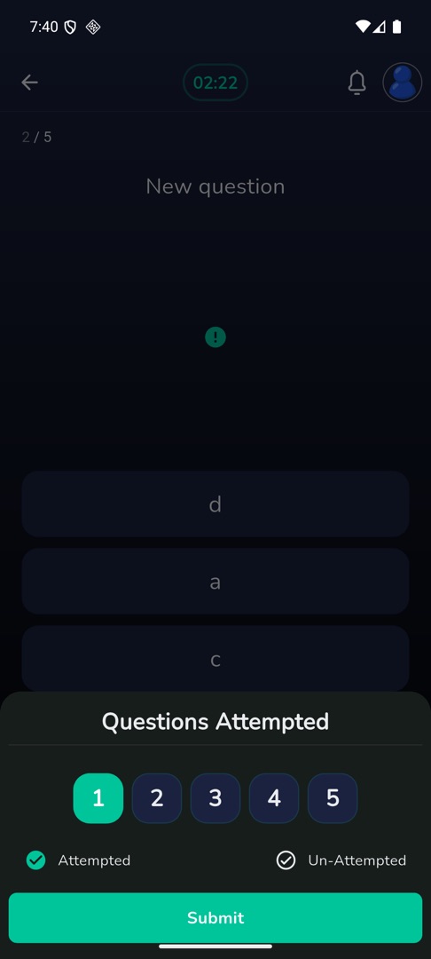 The Attempted / Un-Attempted panel during a run
