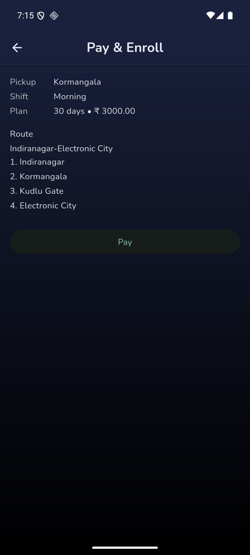 The read-only "Pay & Enroll" summary
